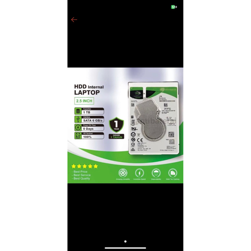Harddisk Laptop SEAGATE 1TB 2.5" BARU (Hdd Internal notebook 1TB Sata)