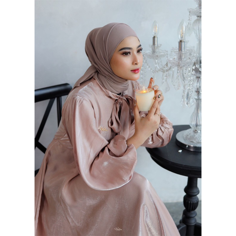 READY STOCK RANIA DRESS POLOS by HALWA APPAREL GAMIS KONDANGAN MENGKILAP MEWAH ANGGUN