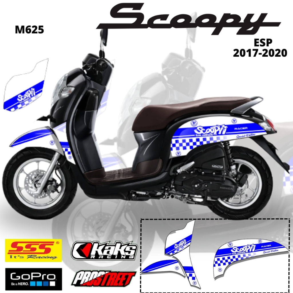 Lis Stiker Striping Honda Scoopy ESP M625 Tahun 2017 2018 2019 2020 Pelindung Body List Sticker Akse