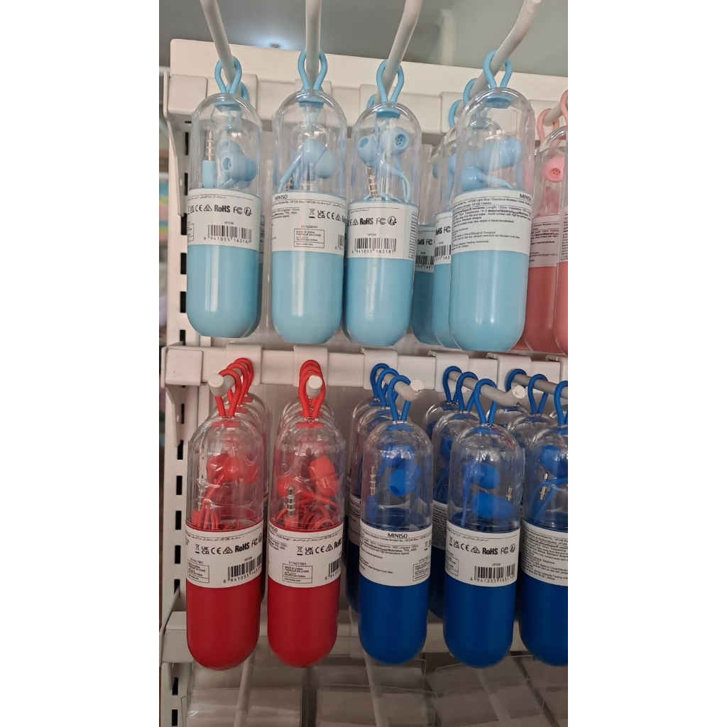 Miniso Official Music Earphone Colorful Capsule Headphones Noise Cancelling Awet Handsfree Earphone