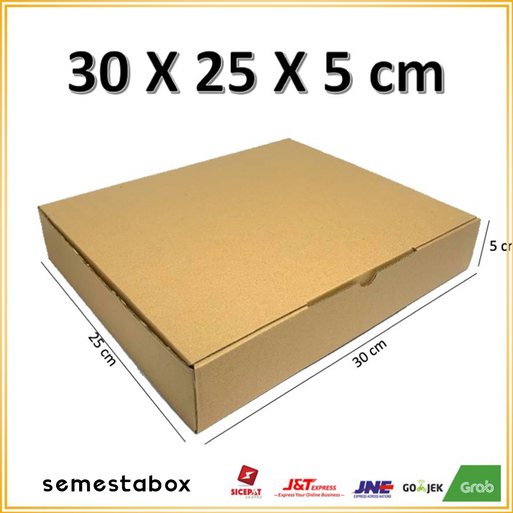 

Kardus Dus uk 30x25x5 cm (ECER) Die Cut Box Kotak Packing Aksesoris Baju Makanan Pizza Hijab Kue