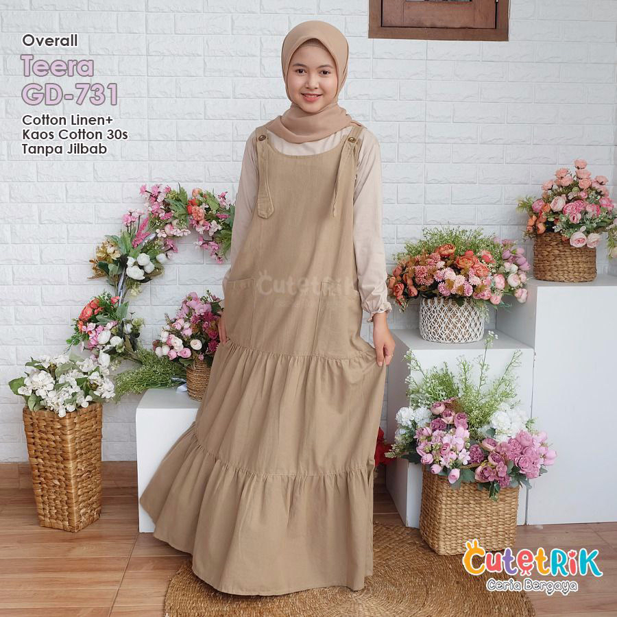 New Gamis Anak Overall Teera GD731 GD732 by Cutetrik Overall gamis anak terbaru harga murah Baju Mus
