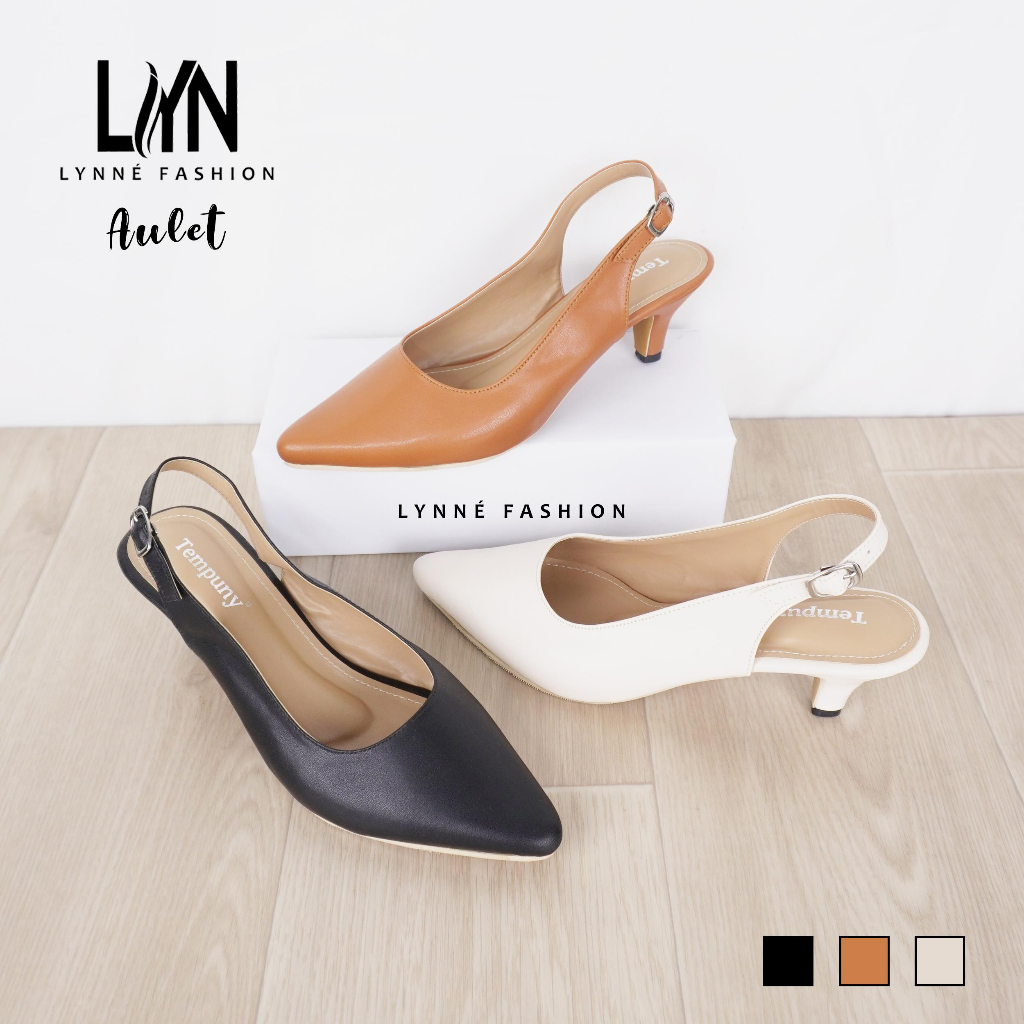 Heels Bridesmaid Wanita Warna Gold Silver Champagne Cantik Banget Lyn Aulet Heels Hak Lancip  Wanita