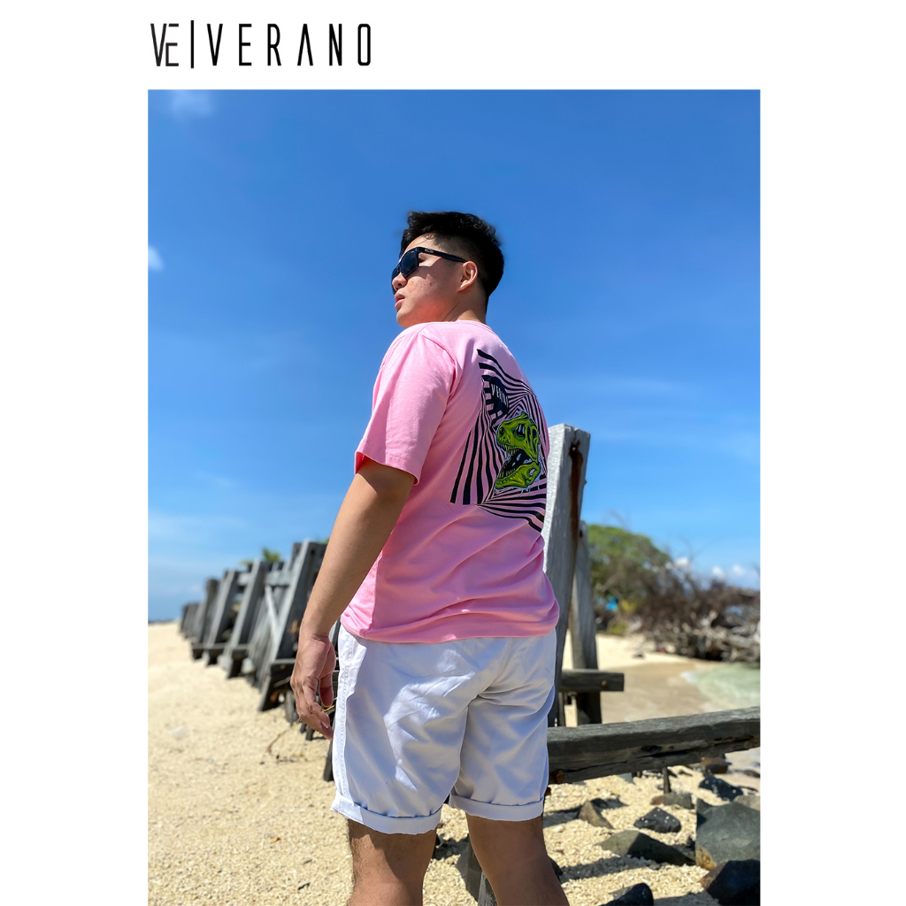 Verano T-Shirt Oversize - Printed T-Rex Pink