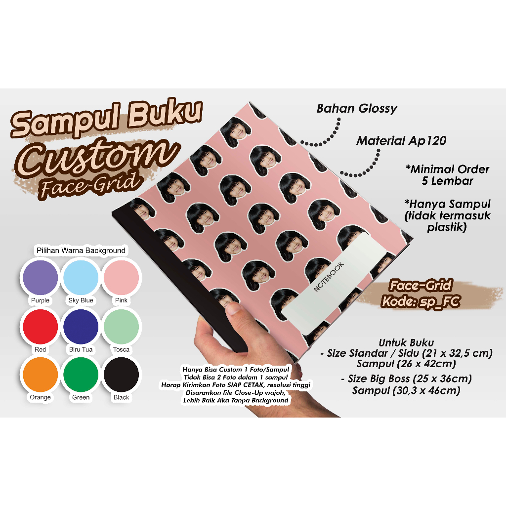 

Custom Sampul Buku Desain FACE-GRID - Custom Foto