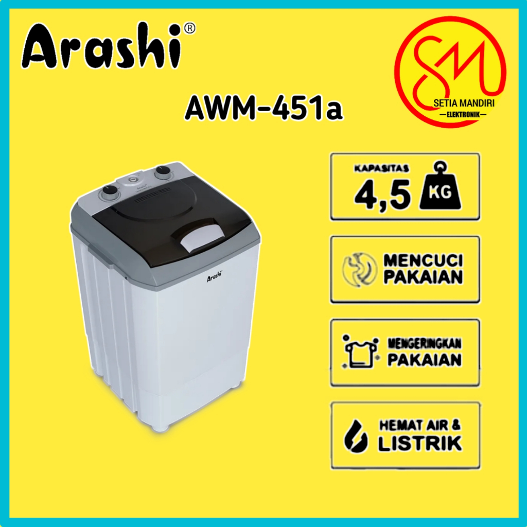 Mesin Cuci Portable Mesin Cuci Mini Arashi AWM451A - AWM451A