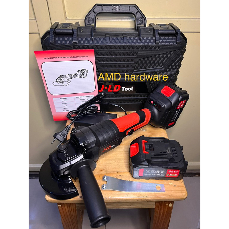 NAGAWA NCG2110K Gerinda Cordless Brushless Lengkap BATERAI 21V 4" Set Gurinda Disc Grinder (jld)