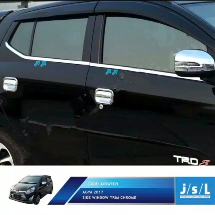 list kaca samping wide list chrome mobil ayla / agya