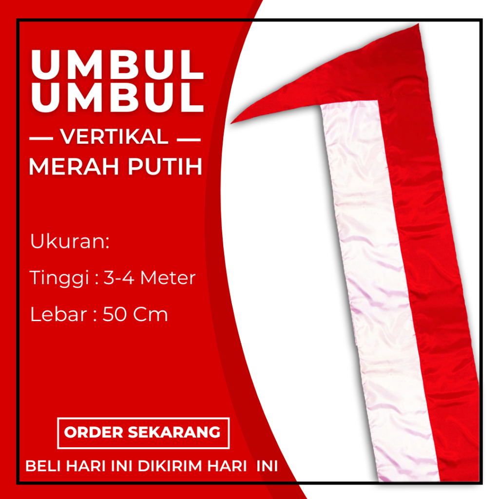 Bendera Umbul Vertikal Merah Putih Bendera 17 Agustus Agustusan