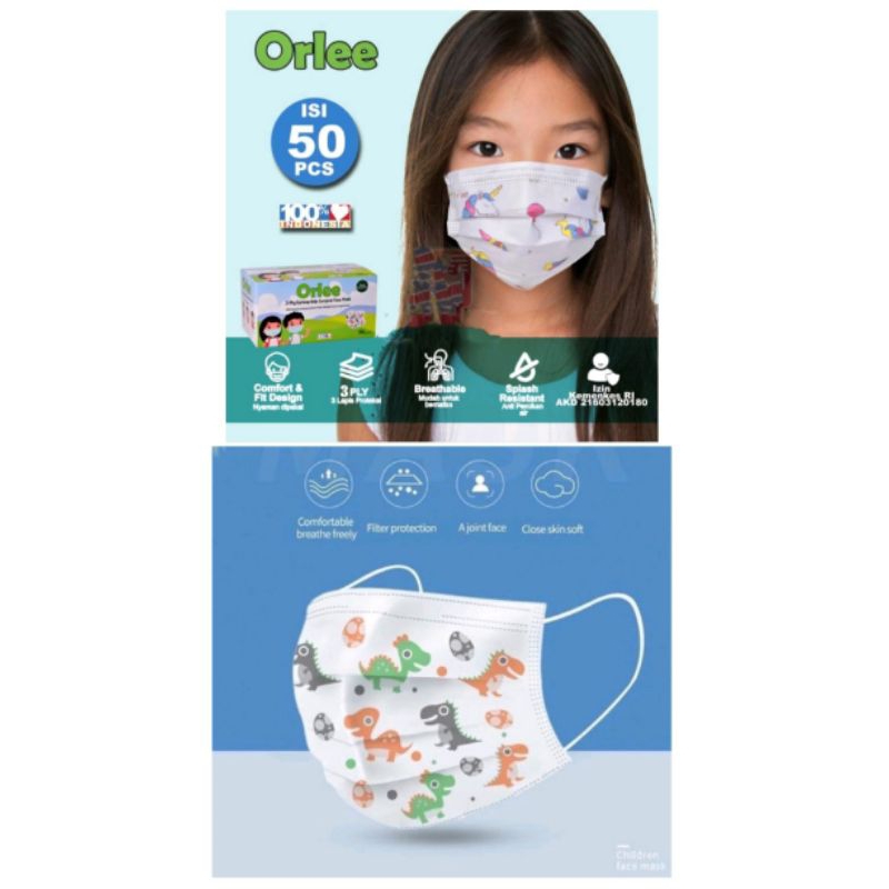 Masker anak ORLEE EARLOOP 50pcs