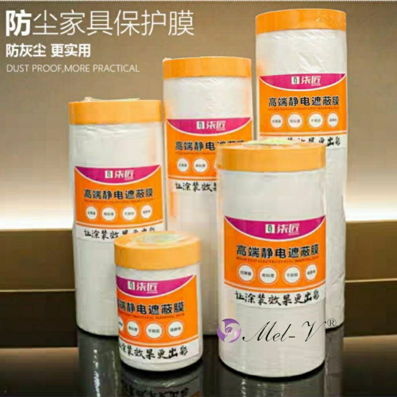 Plastik Furniture List Penutup Perabot Rumah Tangga Pembungkus Plastic Masking Film Tape  Car Cover 