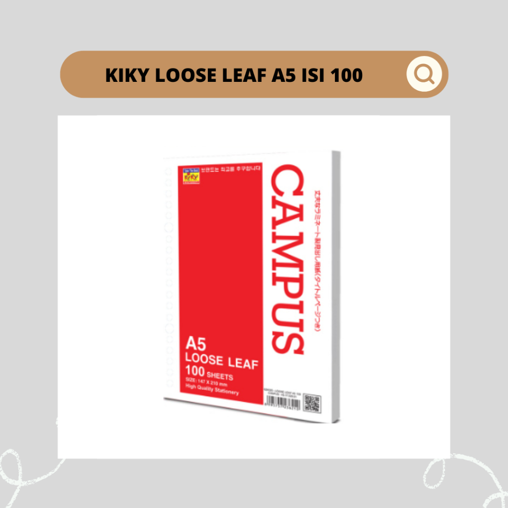 

KIKY LOOSE LEAF A5 ISI 100 LEMBAR