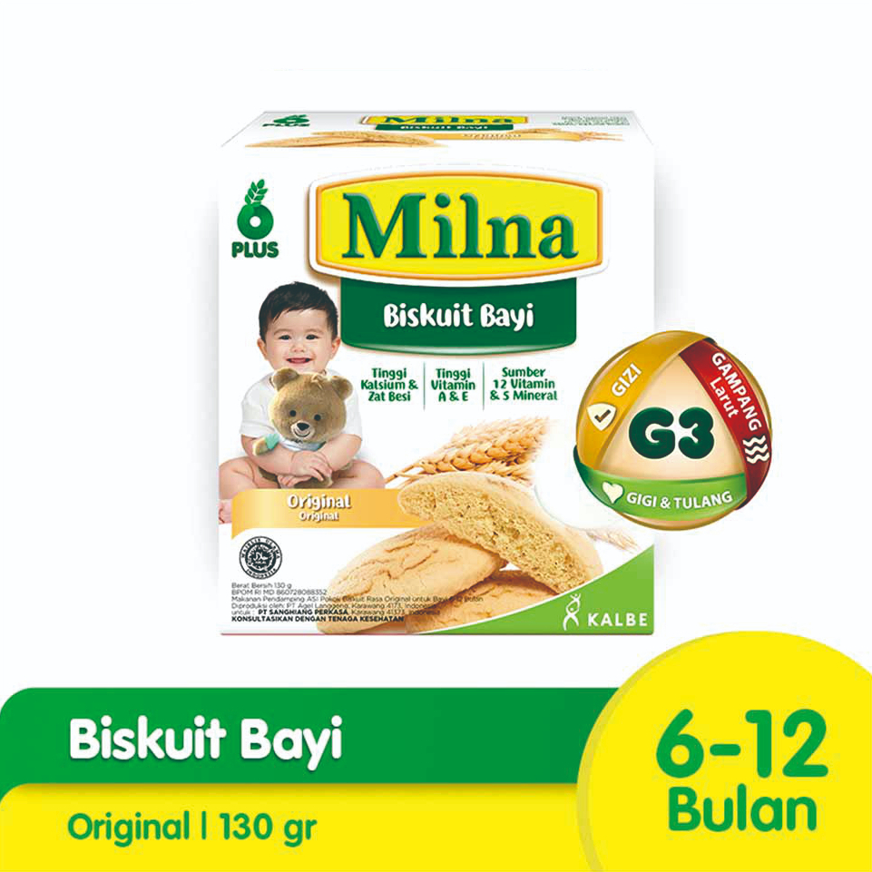 Milna Biskuit Bayi 6 Bulan Rasa Original 130gr