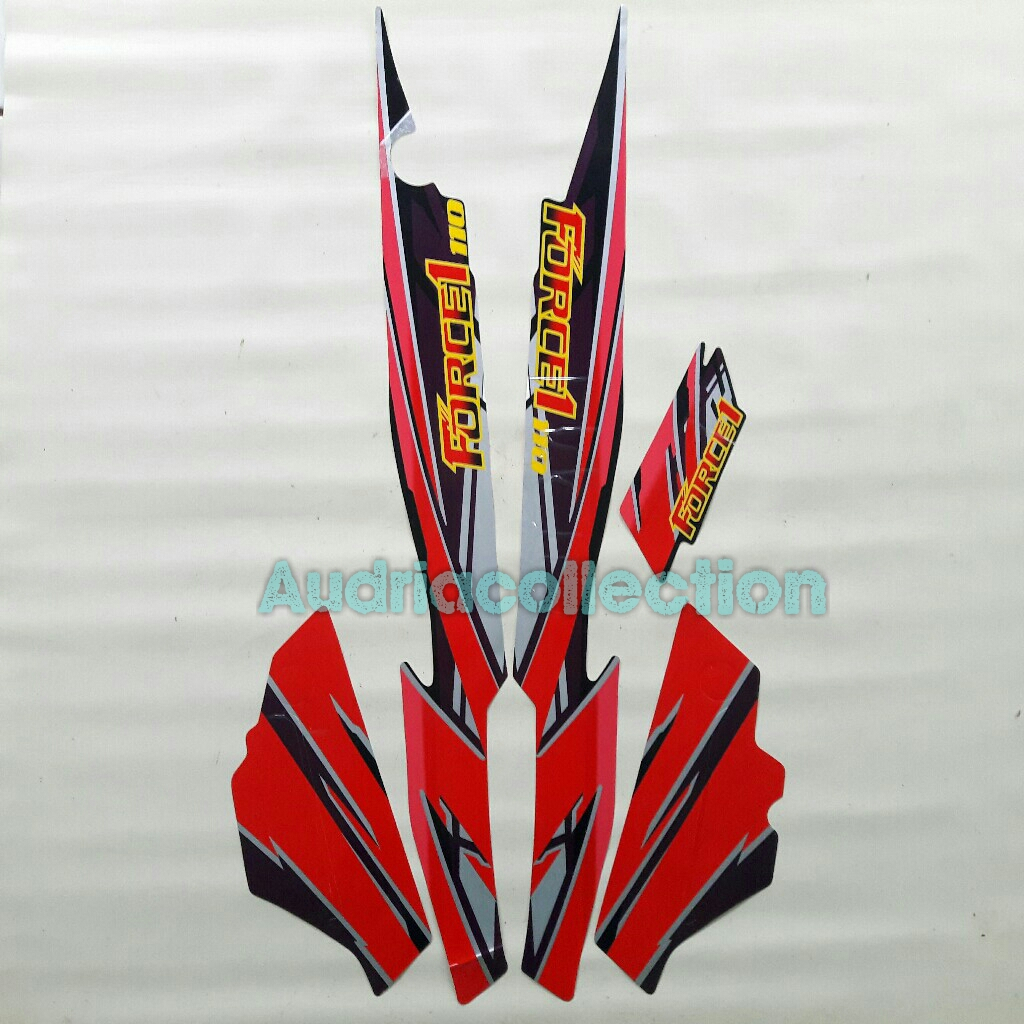 Stiker Striping motor yamaha force 1 1994 merah