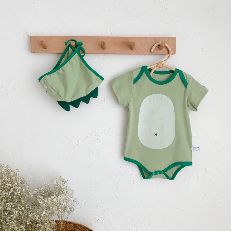 (Z0114) 0-2thn | ZUNO KIDS | Greeno Romper | Pakaian baju bayi set anak cowok romper playsuit premiu