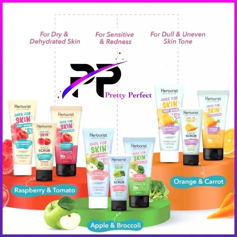 Herborist/JUICE FOR SKIN Syifa Hadju/Body lotion serum original/Exfloating Gel/Face Scrub original/B