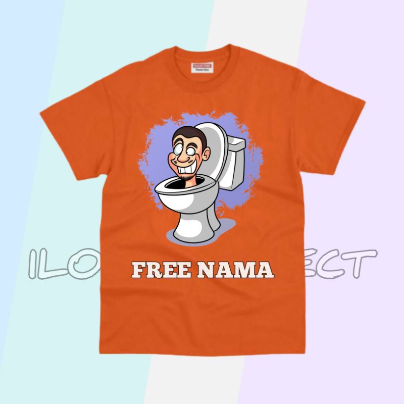 SKIBIDI TOILET Baju Kaos Anak Skibidi Toilet Free Cetak Nama Bahan Premium
