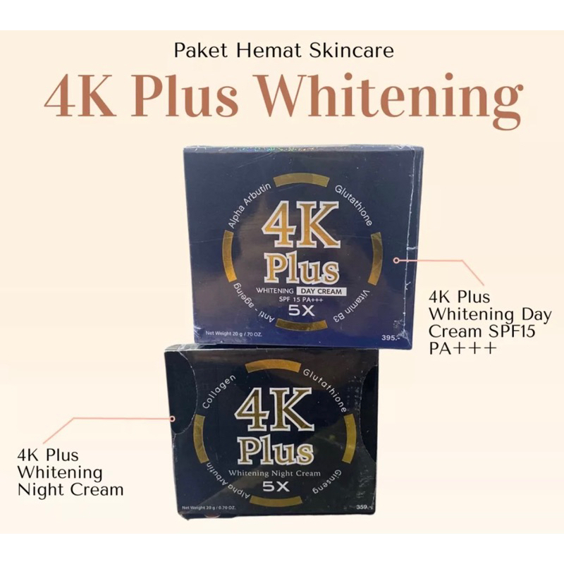 paket hemat Night cream &amp; day cream 4k plus whitening sale