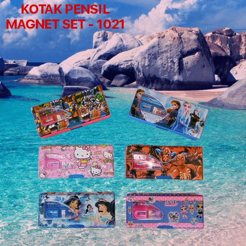 

KOTAK Pensil Magnet + Set Alat Tulis/TEMPAT Pensil Magnet Anak-Anak Karakter
