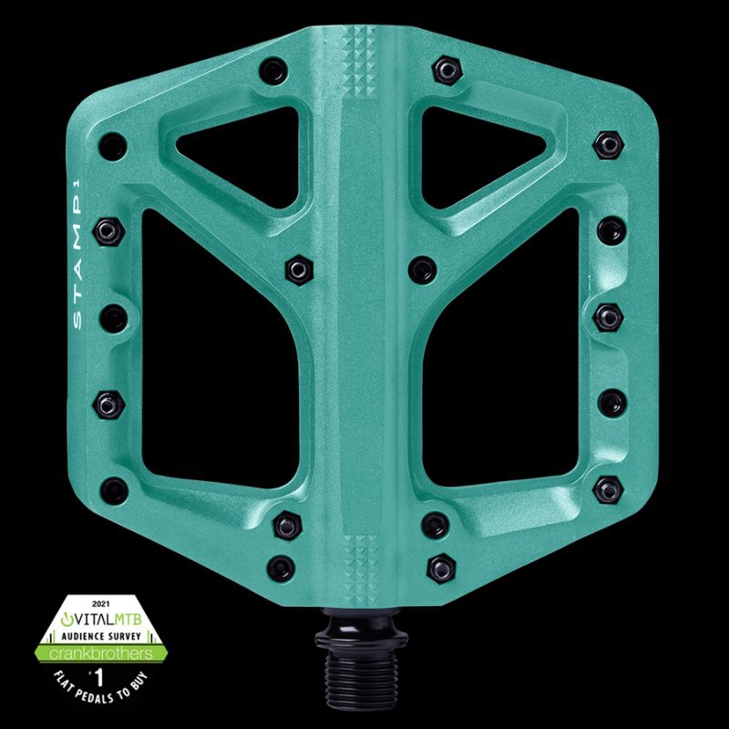 Pedal Crankbrothers Stamp 1 Large Turquoise Pedal Sepeda MTB