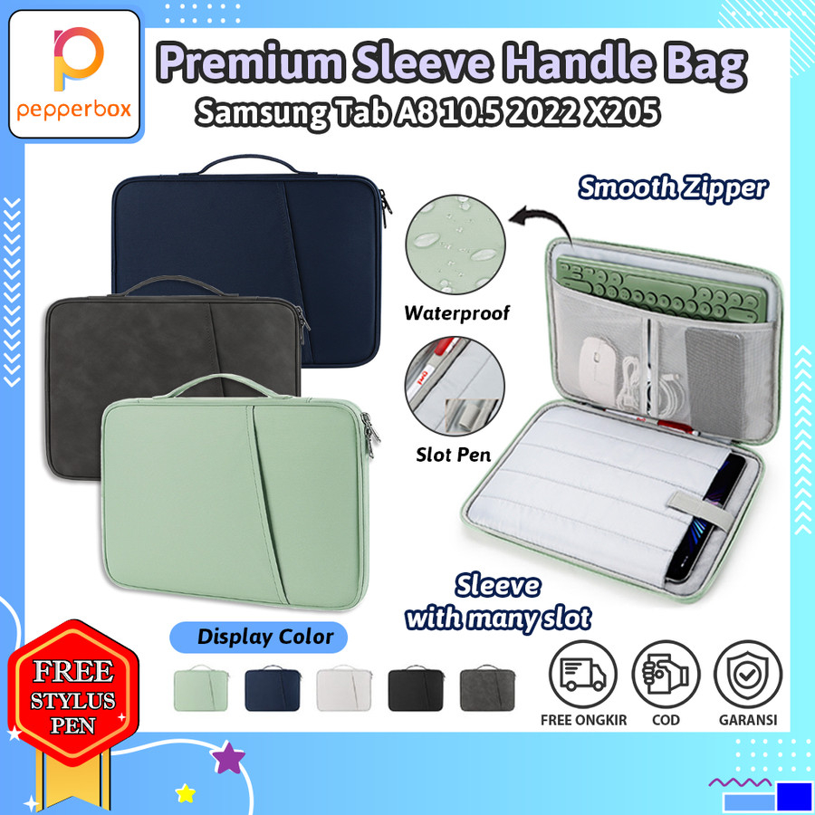 Samsung Galaxy Tab A8 10.5 2022 X205 Tas Jinjing Sleeve Handle Bag Case Handbag Pouch Medium Pria Wa