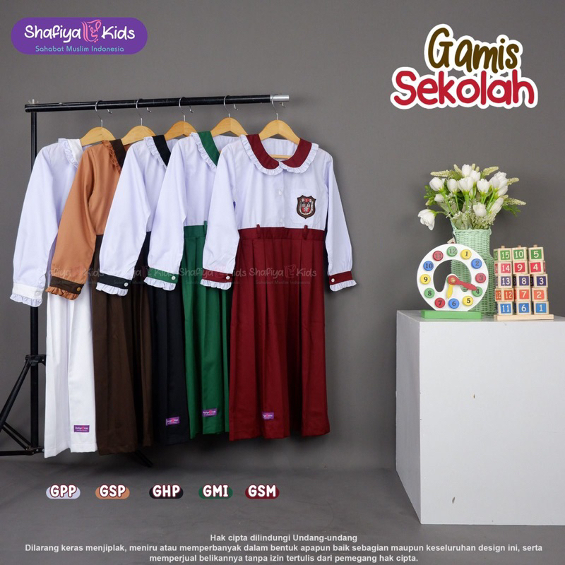 Gamis Seragam sekolah merah putih pramuka Shafiya kids