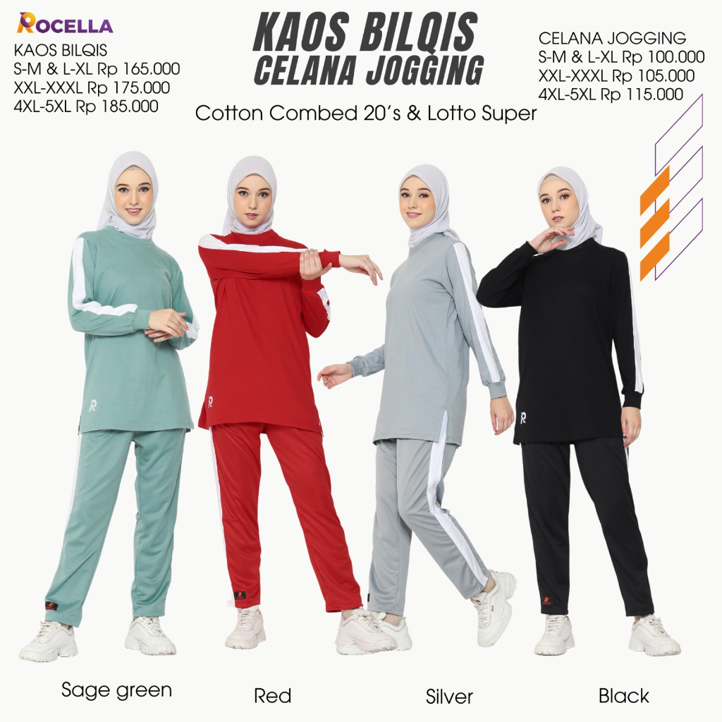 Baju Setelan Set Seragam OLahraga Senam Wanita Muslim Muslimah Hijab Syari Dewasa Guru 17an Panjang 