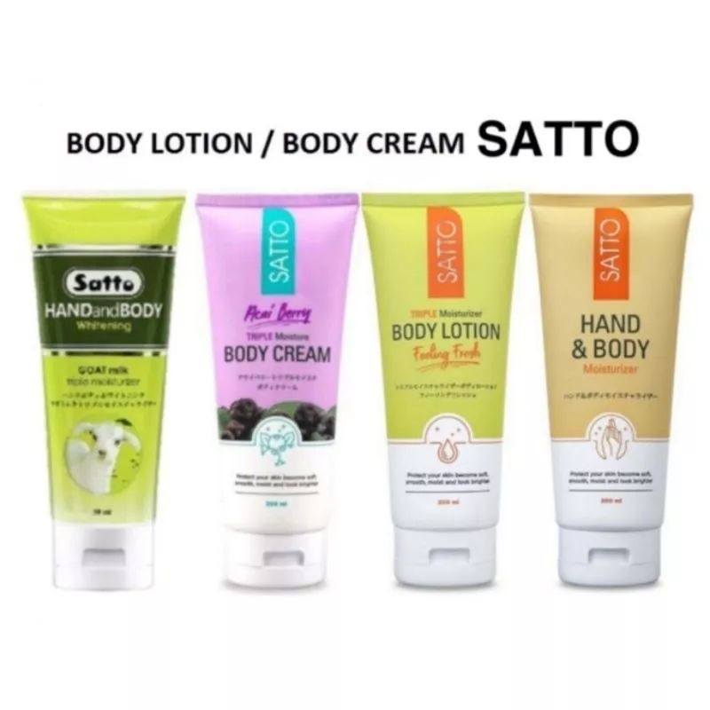 SATTO Hand & Body Lotion Triple Moisturizer 200ml | Handbody mencerahkan kulit
