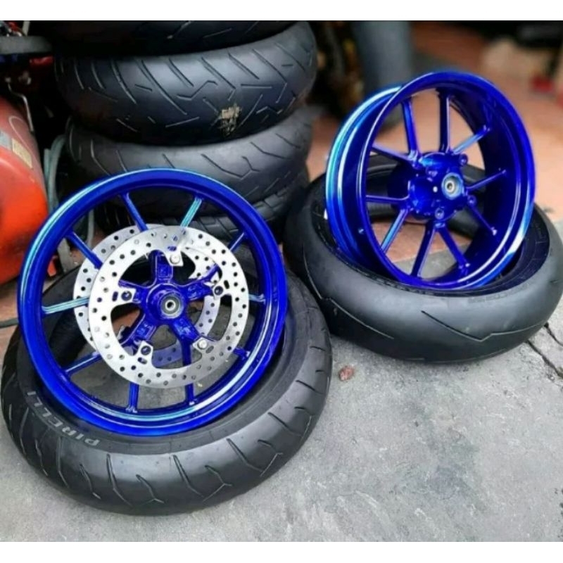 VELG VROSSI COBRA NEW CBR150 NEW CB150R LEBAR BLUE CANDY DOUBLE DISK