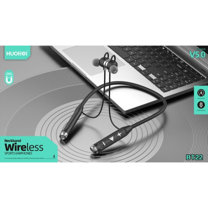 HUOREI Neckband Wireless Sport Earphone Magnetic BT22