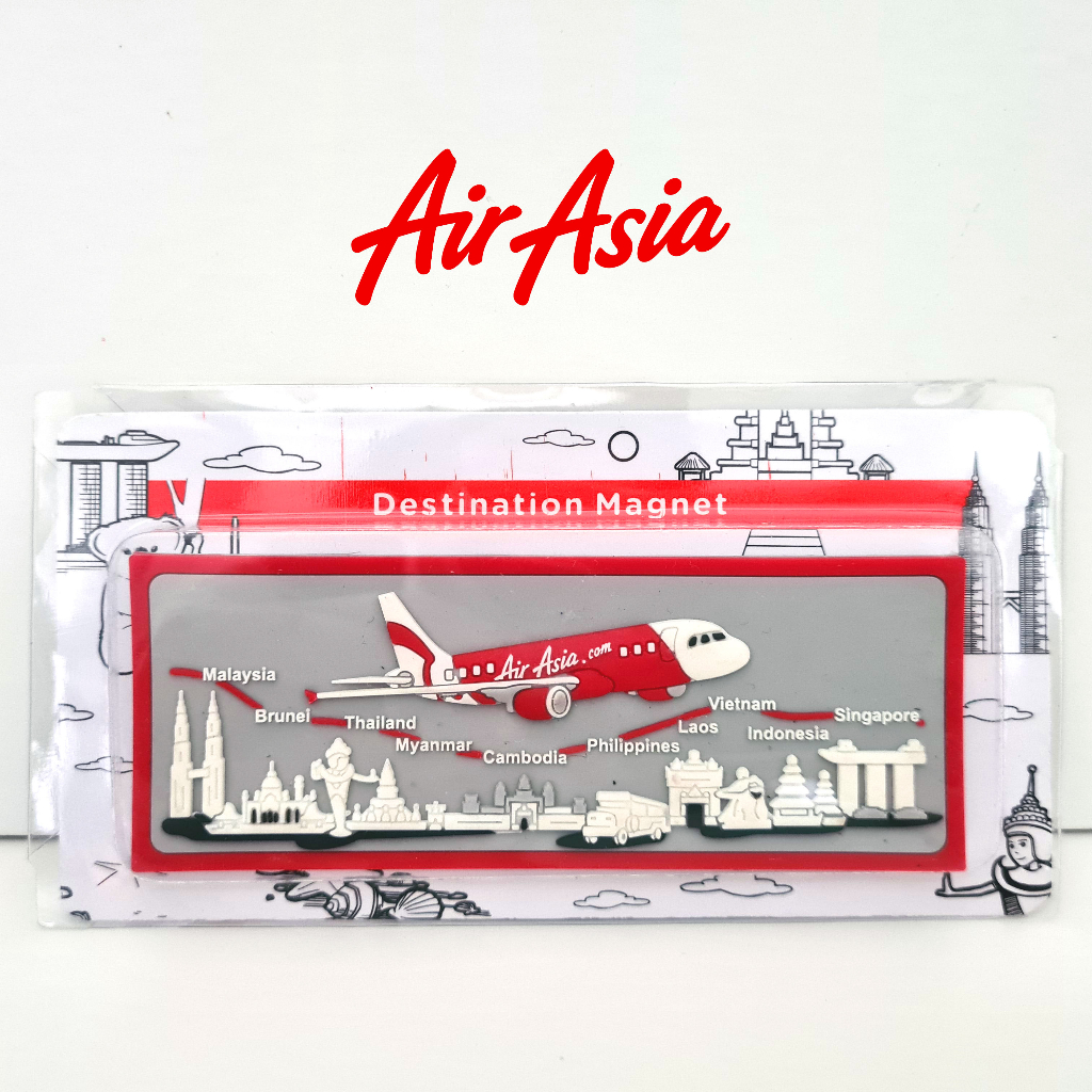 Souvenir Koleksi Dekorasi Pajangan Magnet Tempel Tempelan Kulkas Pesawat AirAsia Limited Jadul Langk