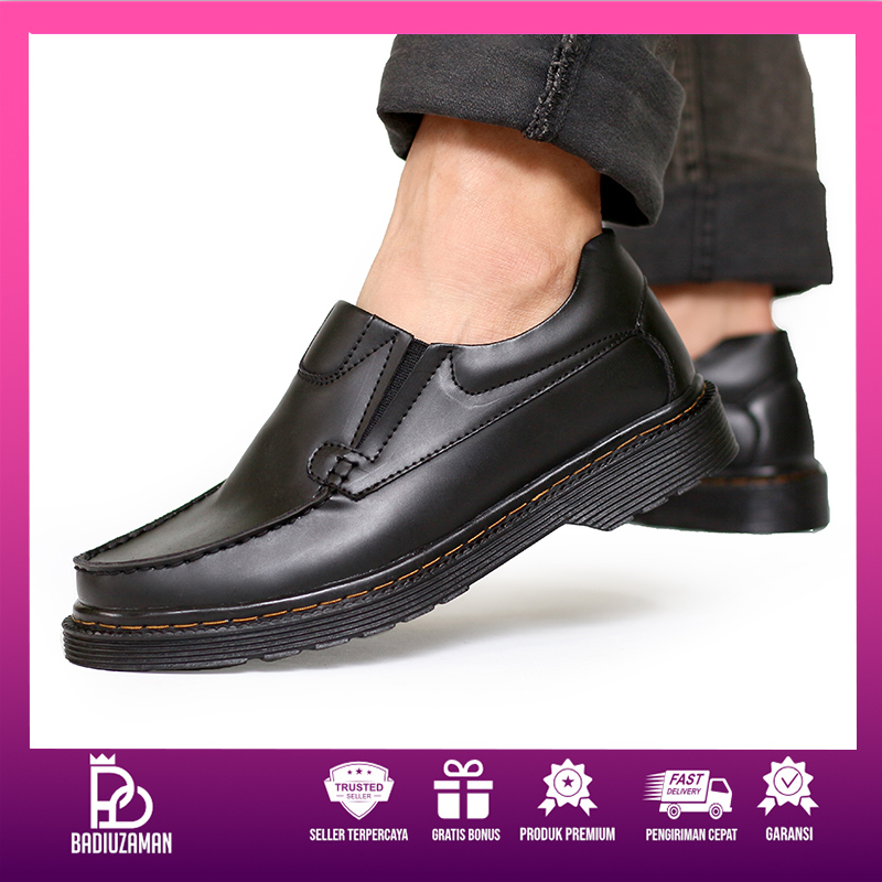 BDZ x FORD - SEPATU OXFORD PRIA BAHAN KULIT - PANTOFEL KERJA COWOK LOKAL - SLIP ON FORMAL SHOES ORIG