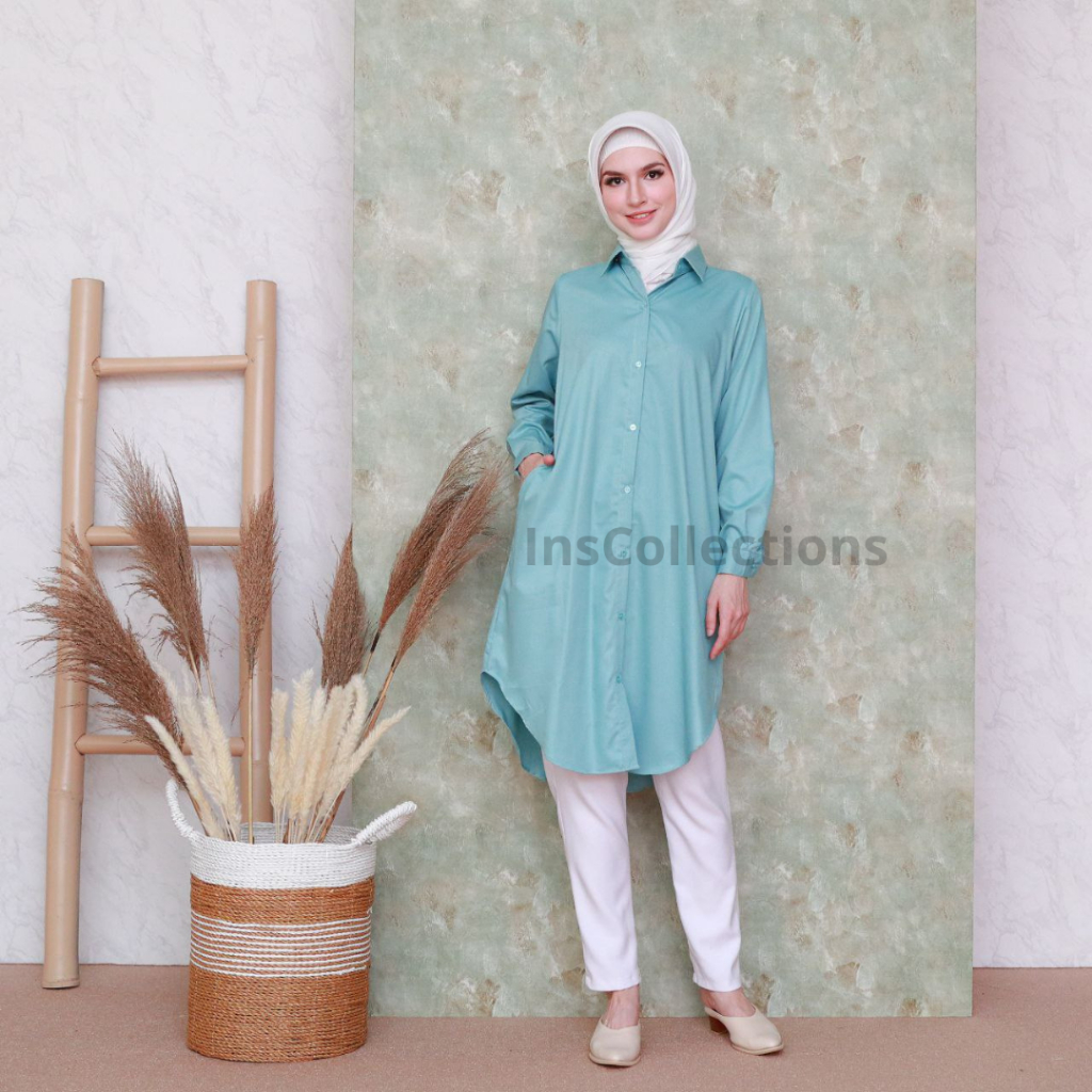Tunik Alya By Ins Collections Baju Atasan Muslim Wanita Casual Bahan Katun Toyobo Premium