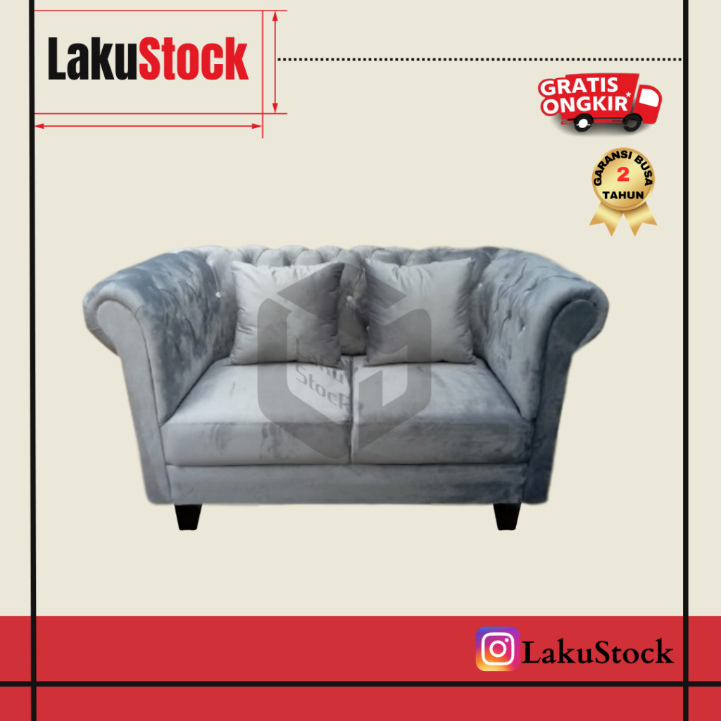 Sofa 2 Seater Minimalis Sofa 2 Seater Chesterfield Sofa 2 Seater Kancing Sofa Modern Sofa Tamu