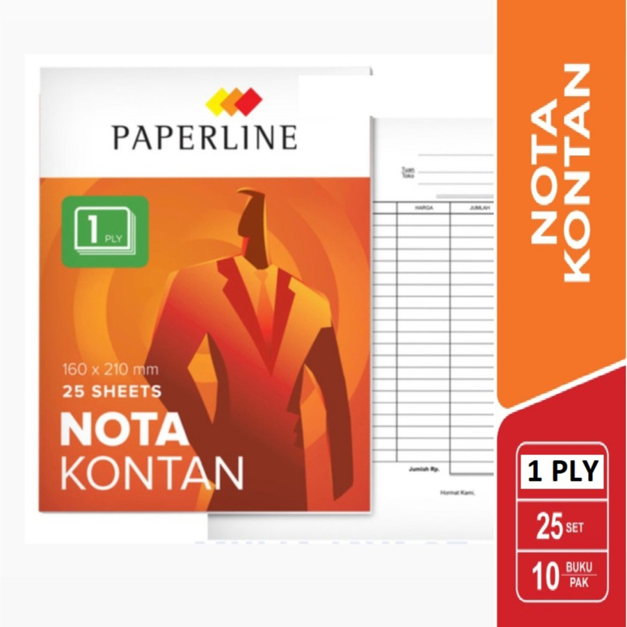 

Paperline Nota Kontan Besar 1 Ply 10 Buku B1 NCR