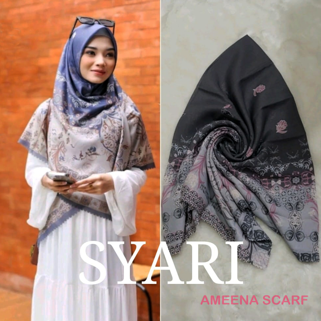 JILBAB SEGI EMPAT JUMBO MOTIF 130X130 SYARI PREMIUM TERBARU