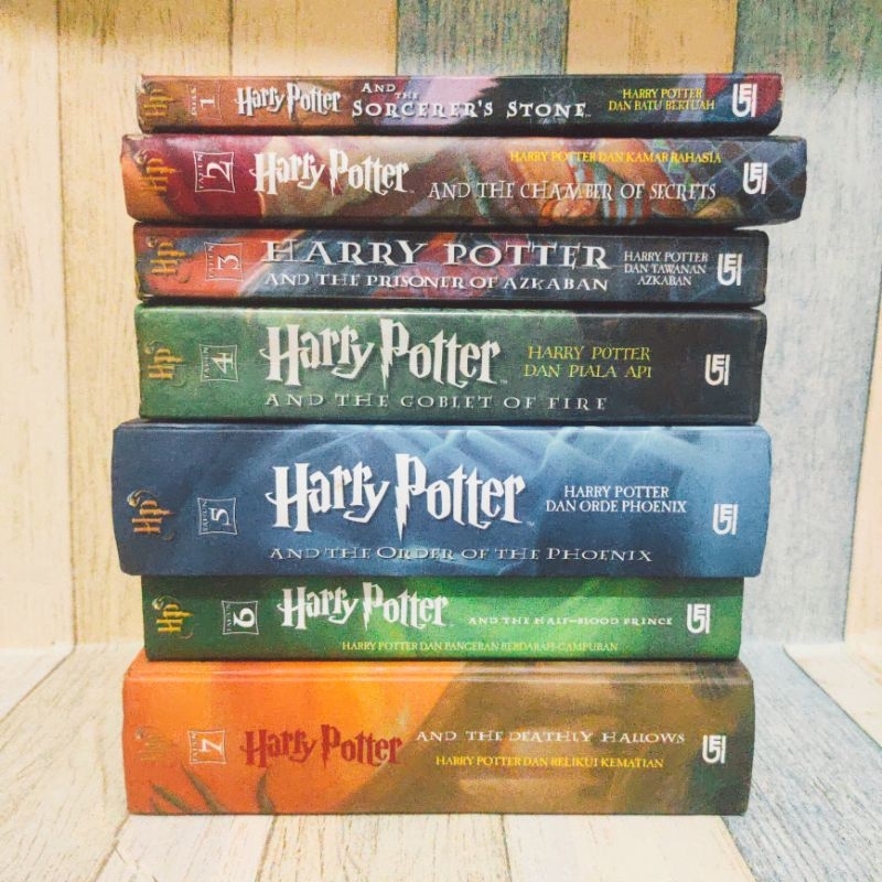 Set Lengkap Original Preloved Novel Harry Potter Bahasa Indonesia Cover Lama (Hardcover campur Softr