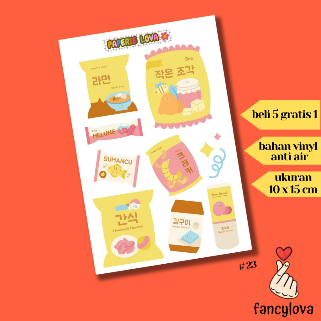 

Stiker Aesthetic Anti Air Vinyl Tumblr Jurnal Scrapbook Sticker Kawaii HP Laptop Korean Snack Sticker Pack #23