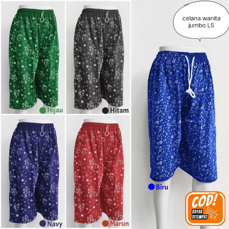 celana pendek motif celana pendek wanita jumbo L5 random