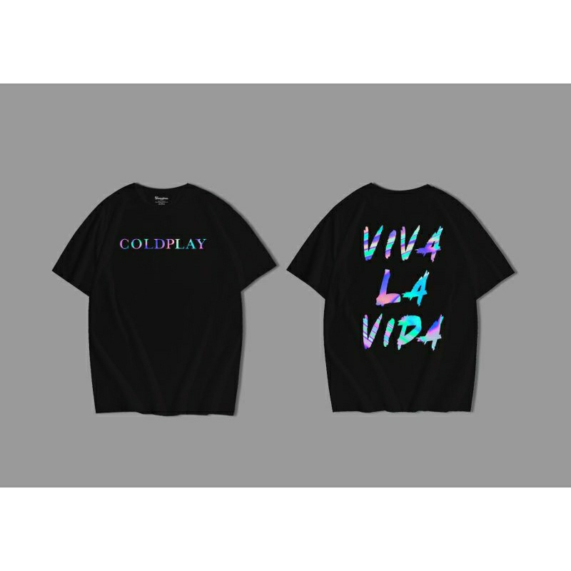 Kaos Oversize Coldplay Rainbow Reflektif