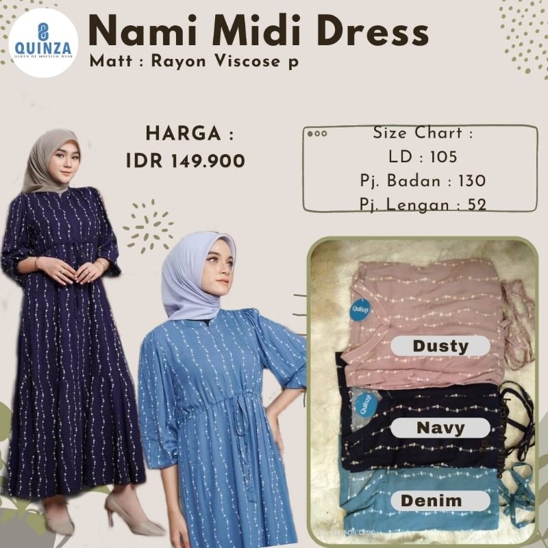 NAMI MIDI DRESS BY QUINZA//MIDI DRESS KEKINIAN