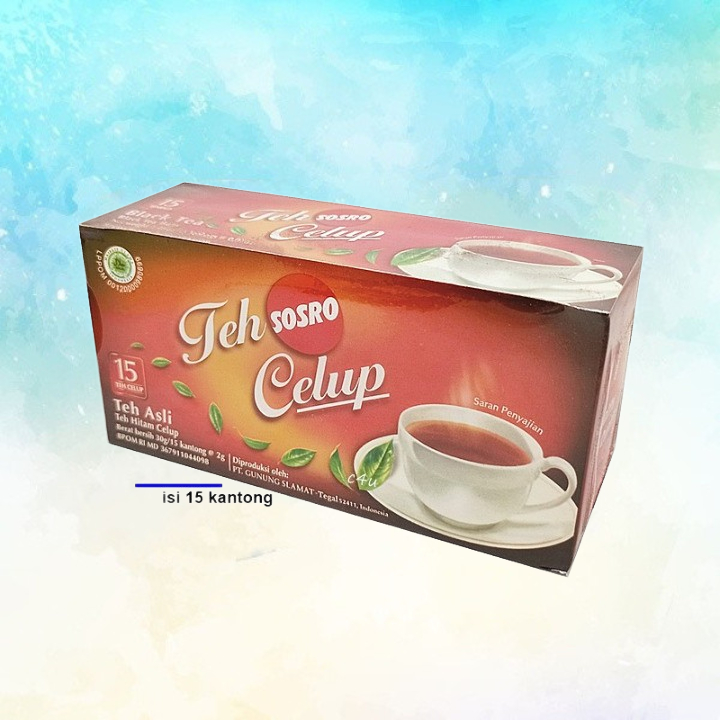 

Teh Celup SOSRO Asli - 1 Pack isi 15 Kantong - 30 gram | Minuman Tea Original Instan Instant Kemasan Siap Seduh Minum