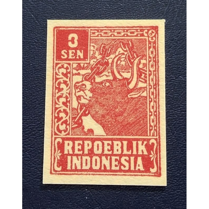 

Prangko Lawas Seri REVOLUSI Kepala Banteng Thn 1947 Tanpa Perforasi