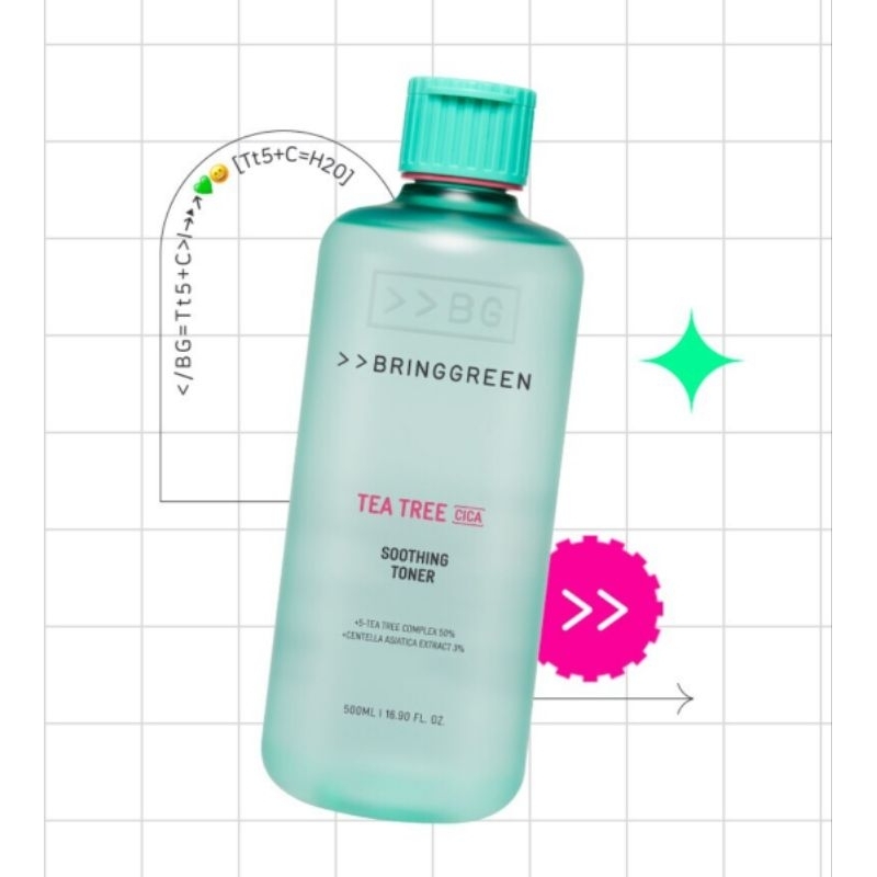 Bring Green Tea Tree Cica Soothing Toner 500mL + 100mL