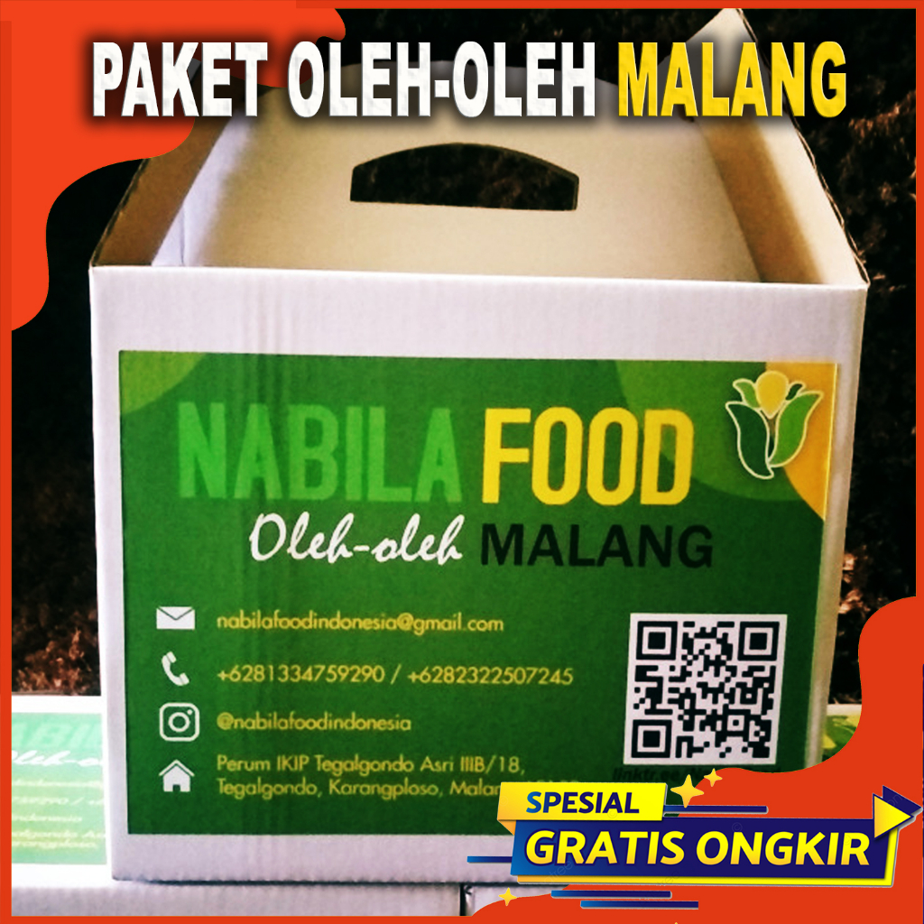 

NABILAKU Paket Oleh-oleh Cemilan Aneka Keripik Malang FREE BOX OLEH-OLEH