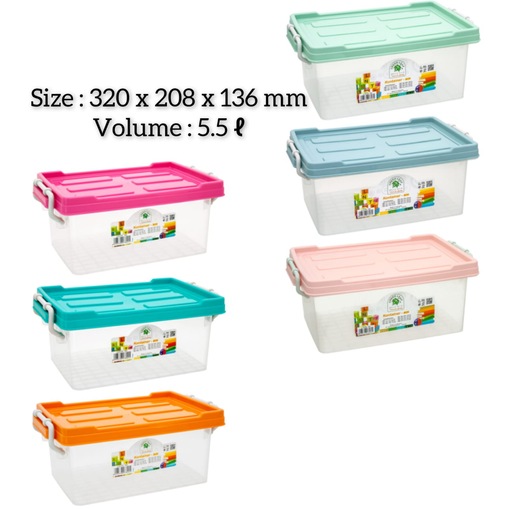 Kotak Serbaguna Q-Seven Box Container 5,5 Liter Green leaf 7803
