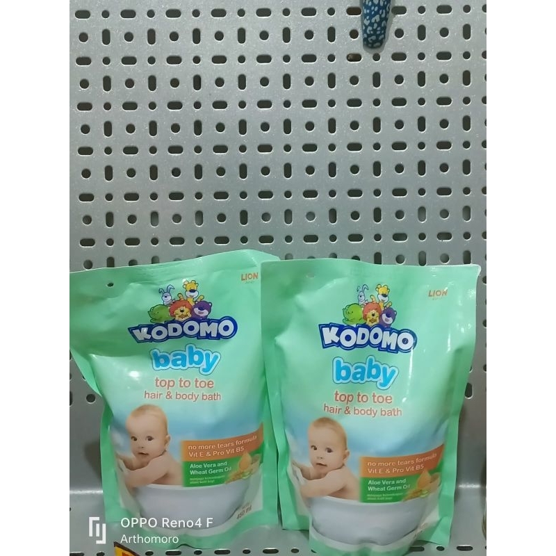 kodomo baby hair&bodywash top to toe refill 450ml/kodomo sabun dan shampo 450ml