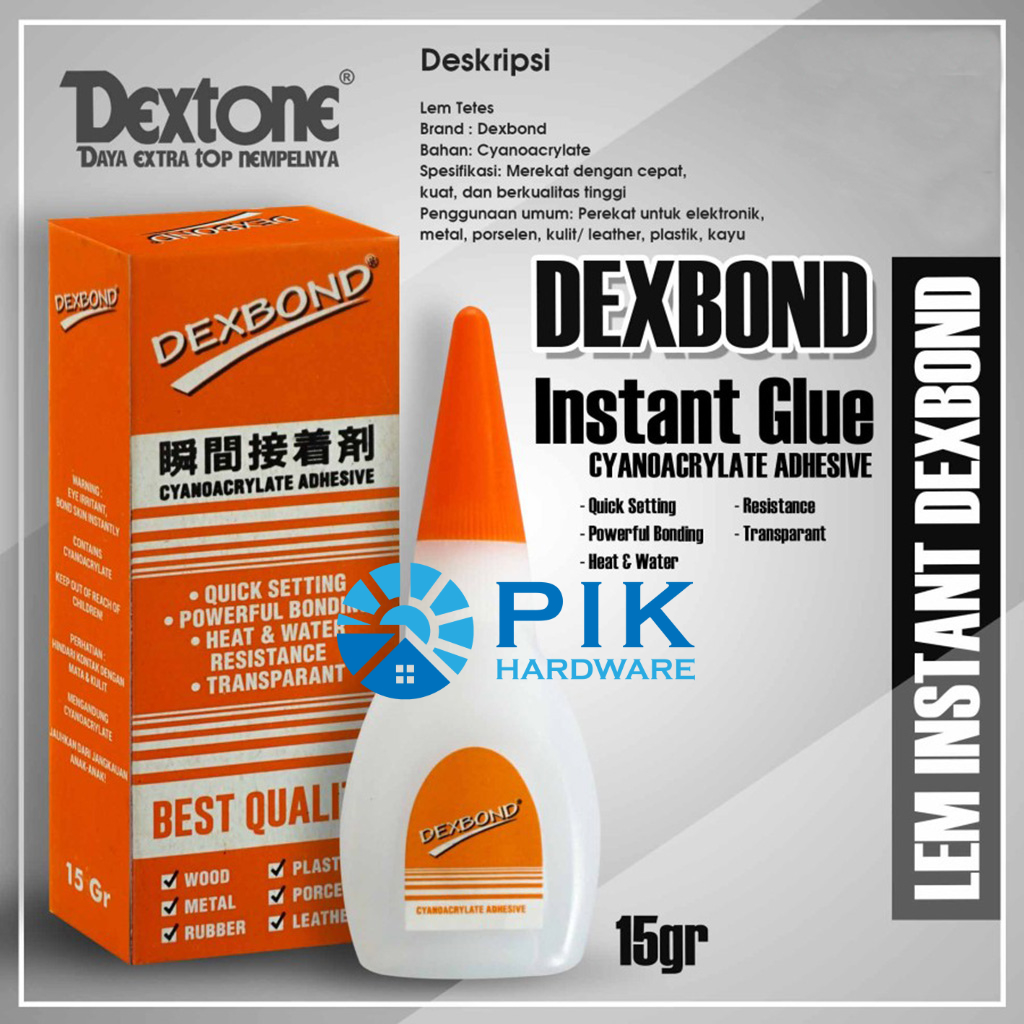

LEM KOREA - LEM TETES DEXBOND 15gr SERBAGUNA | LEM SETAN INSTANT | POWER GLUE SUPER REKAT KUAT