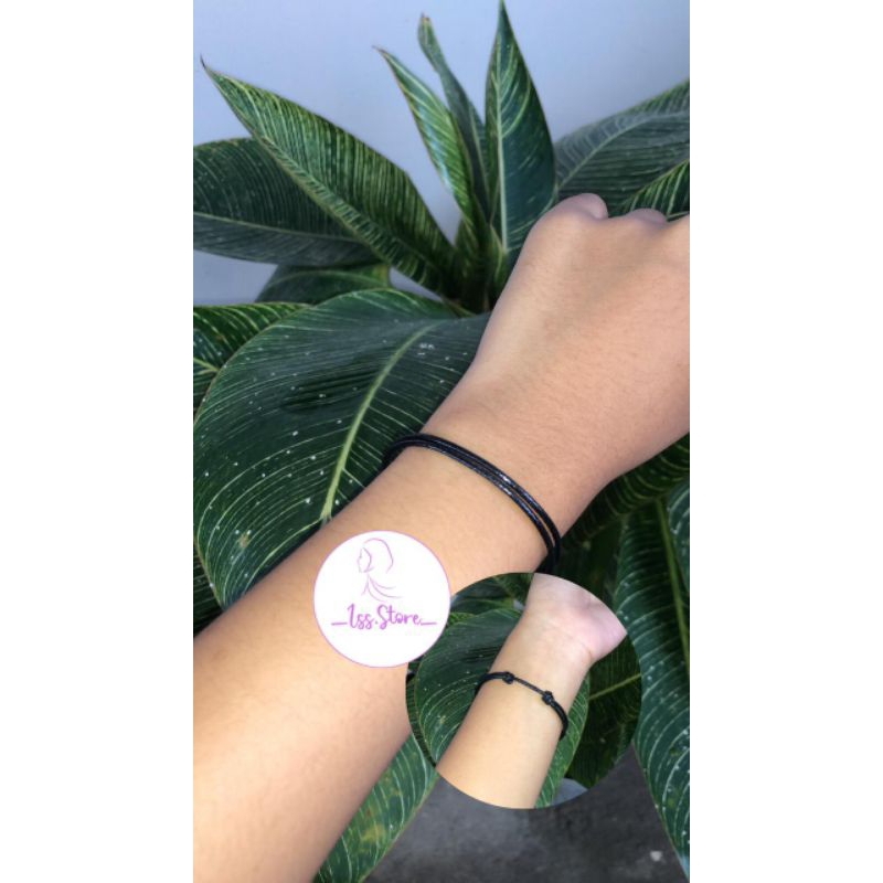 Gelang Tali Hitam Korea POLOS