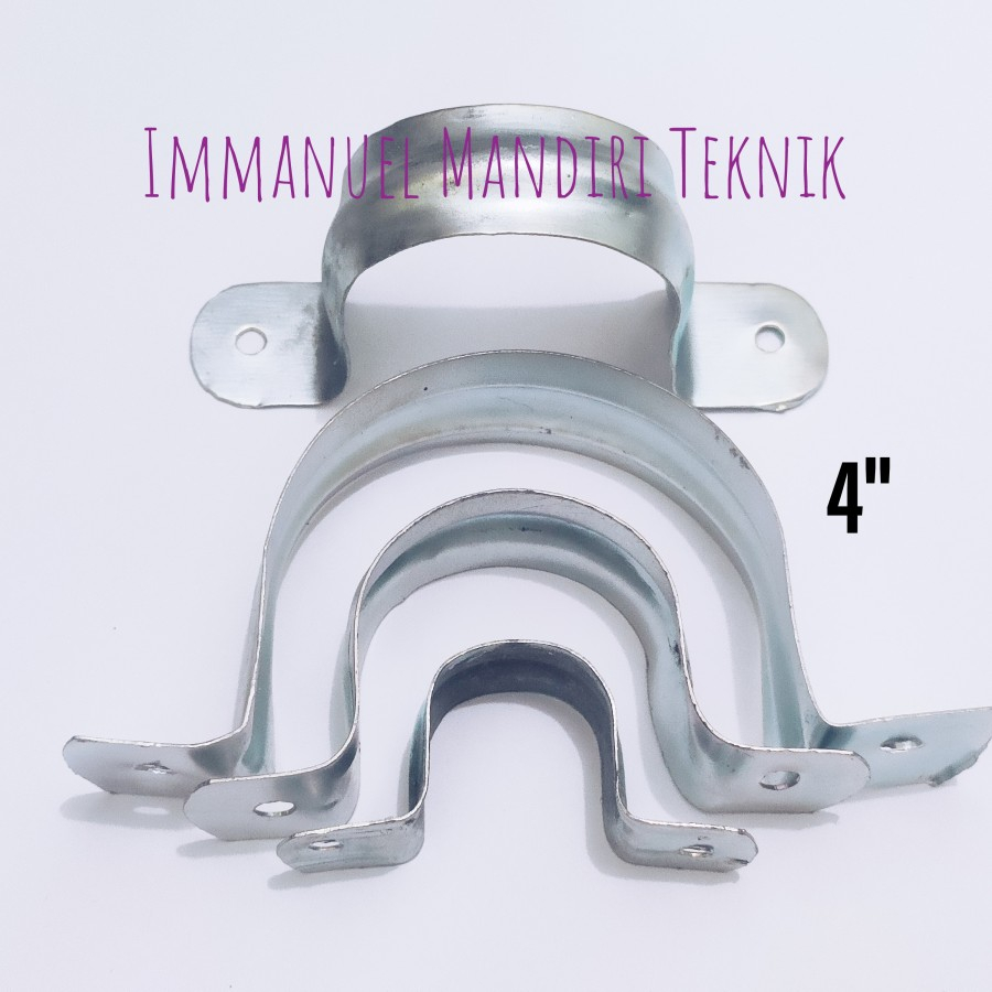 Klem pipa 4 inch plat / klem omega / pipe clamp 4 inch